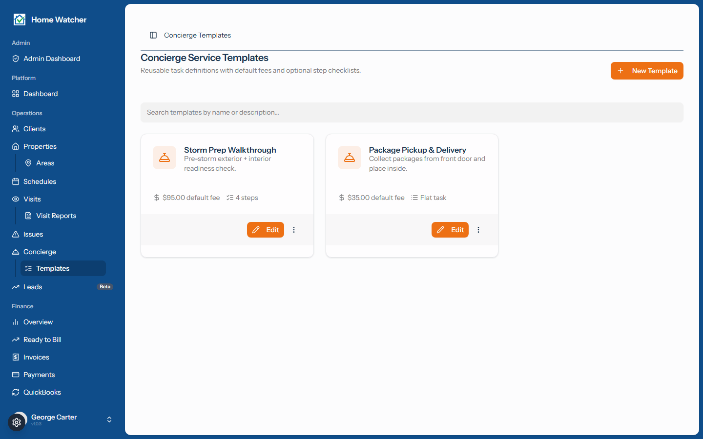 The concierge template library